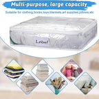 6 Pcs Clear Zippered Storage Bags, Plastic Sweater Storage Bags - Image 3