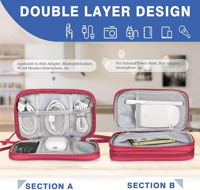 Electronic Organizer Travel Case Storage Bag, Universal Electronics Accessories - Image 3
