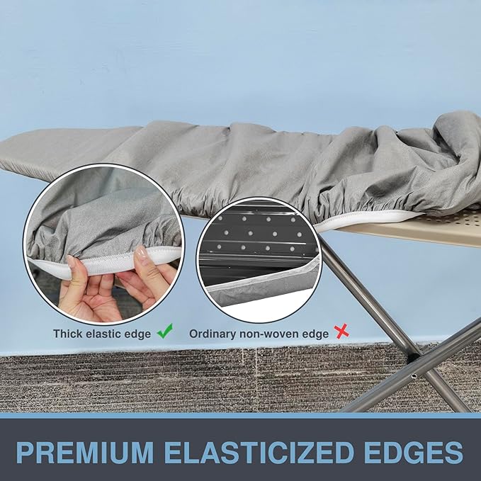 Extra Large Ironing Board Cover and Pad 22x57, 21x57 Thick Padding, Elastic Edge - Image 3