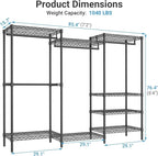 VIPEK V5 Plus Large Portable Closet Rack Freestanding Wardrobe Closet, 85.4" L - Image 6