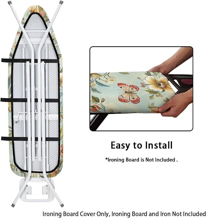 Butterfly Ironing Board Cover and Pad Standard Size Green Leaves Iron Table - Image 4