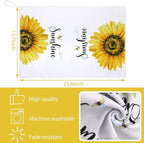 Bencailor 4 Pcs Sunflower Kitchen Towels Spring Summer Gifts Sunflower Floral - Image 3