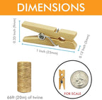 Mini Natural Wooden Clothespins - Image 3