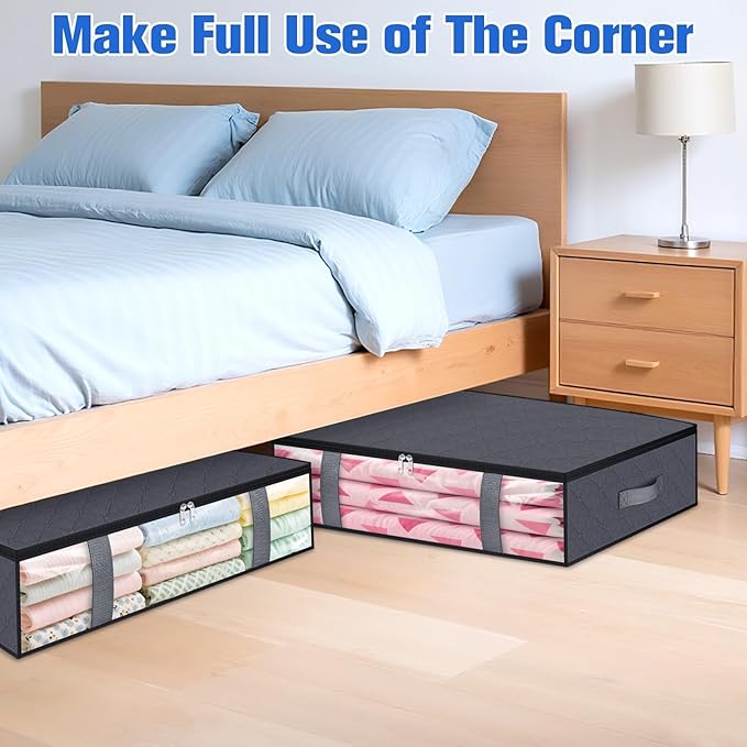 Under Bed Storage Containers, 2 Pack Blanket Storage Bags, Collapsible Storage - Image 7