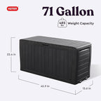 Keter Marvel Plus 71 Gallon Resin Outdoor Storage Box for Patio, Balcony & Garden – Weather‑Resistant Deck Box for Cushions, Pillows, Pool Floats & Tools, Dark Grey - Image 2