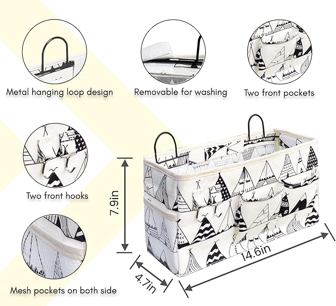 2pcs Large Wall Hanging Organizer Bag, Linen Fabric Door Hanging Storage Baskets - Image 5