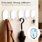 Sticky Adhesive Hooks for Hanging, Key Hooks, Stainless Steel Wall Hooks - Image 2