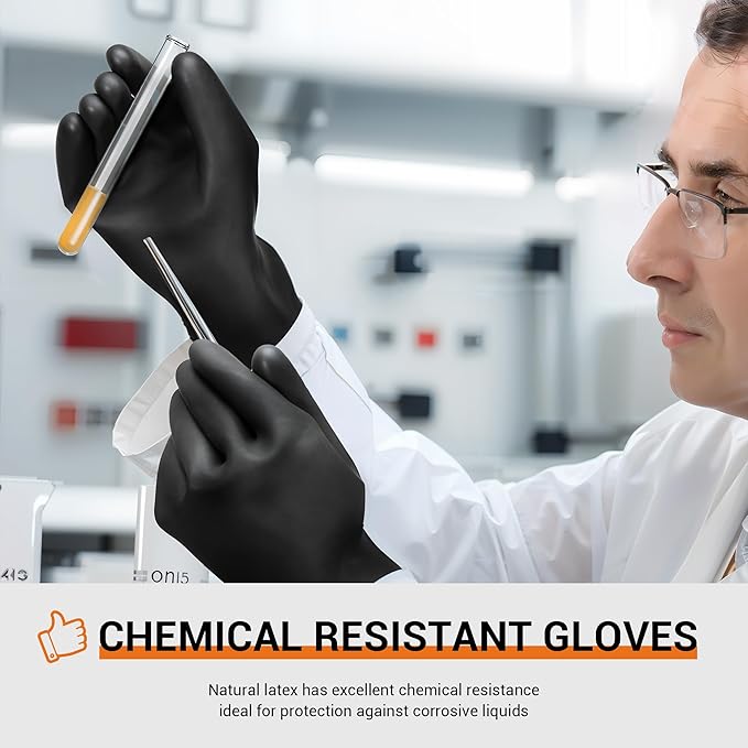 ThxToms Heavy Duty Latex Gloves, Long Rubber Gloves, Chemical Resistant Gloves - Image 3