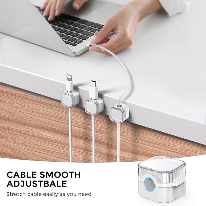 AhaStyle Magnetic Cable Organizer 6 Pack Cord Holders Clips Strong Adhesive - Image 3
