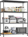 Xcity Storage Shelves, 4 Tier Heavy Duty Metal Shelving Unit with Wheels, 1600 LBS Capacity Adjustable Steel Wire Shelf Organizer for Pantry, Kitchen, Garage, 18" D x 36" W x 60" H, Black by Unknown
