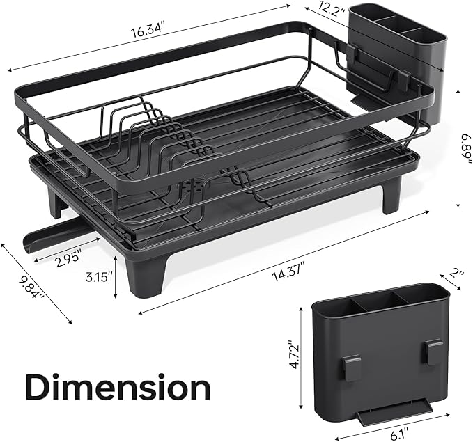 TOOLF Space-Saving Dish Drying Rack, Sink Dish Drainer Rack, Dishes Strainer - Image 3