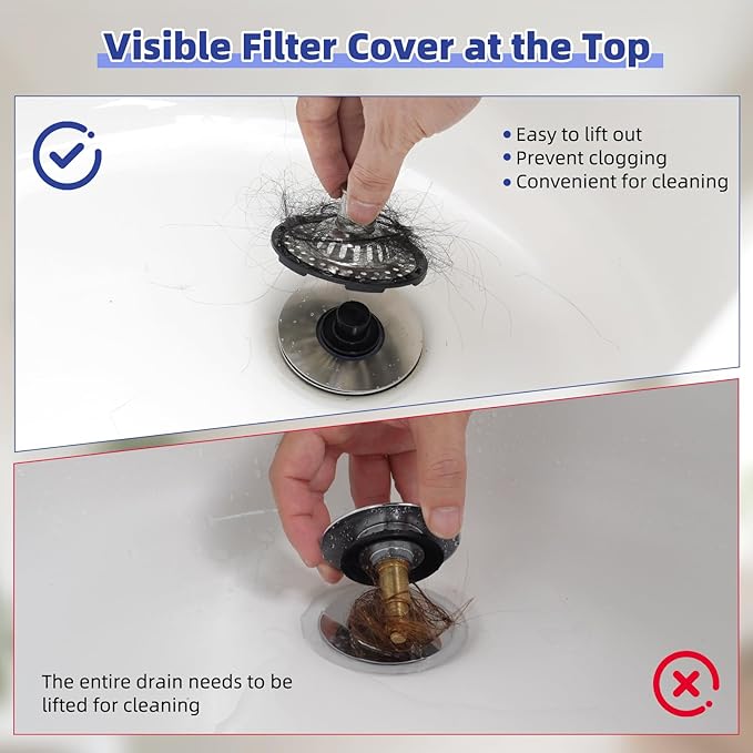 Universal Bathtub Drain Stopper Shower Drain Hair Catcher, Tub Stopper - Image 3