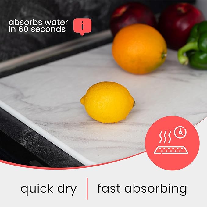 Stone Drying Mat for Kitchen Counter – Diatomaceous Earth Dish Drying Stone – - Image 3