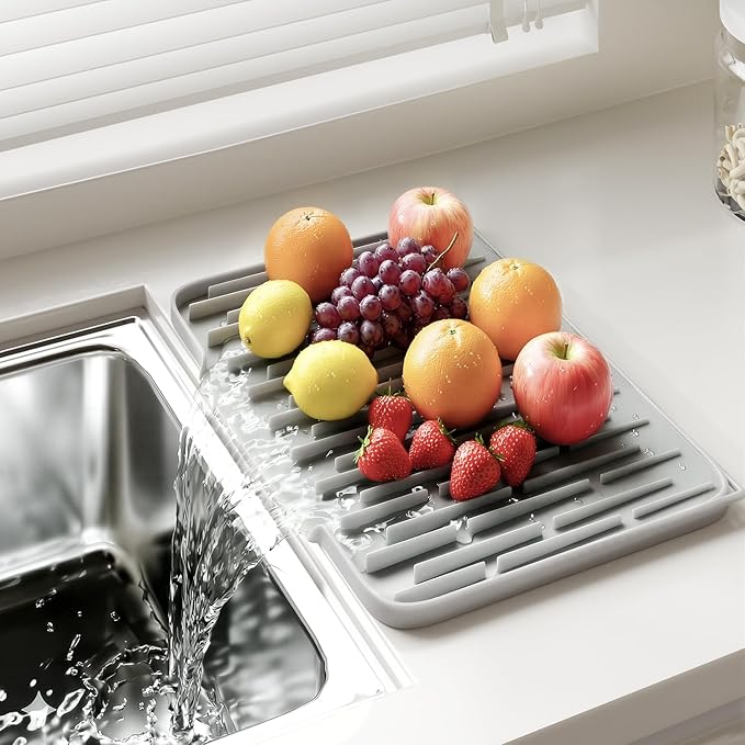 Silicone Dish Drying Mat for Kitchen Counter – Non-Slip Drain Pad - Image 8