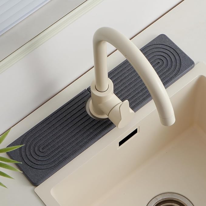 Stone Faucet Mat for Kitchen Sink，Super Absorbent Diatomite Fast Drying Stone - Image 8