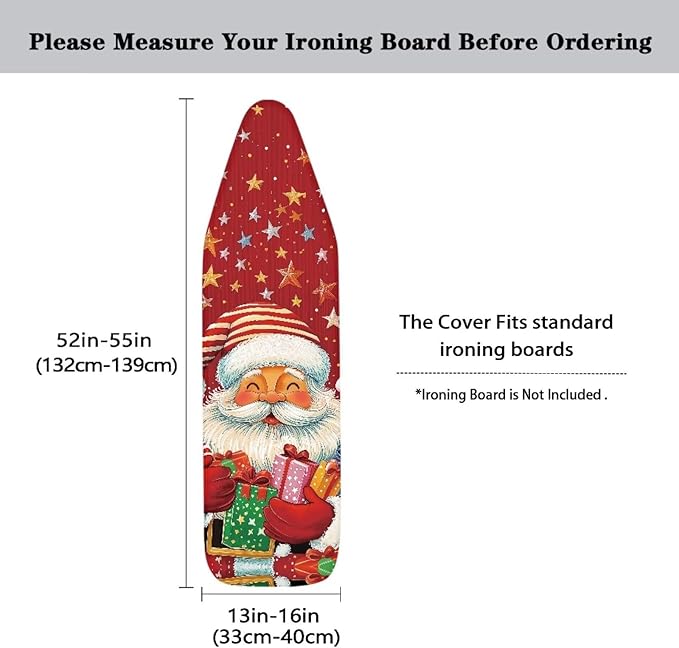 ZDCUSTOM 13"x52" Ironing Board Cover, Santa Claus Merry Christmas Decorative - Image 4