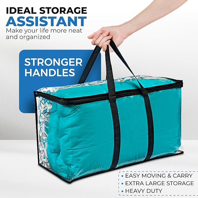 2 Pack Clear Large Moving Bags, Heavy Duty Storage Bags, College Totes - Image 4