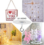 No Hole Adhesive Ceiling Hooks for Hanging Light Plants, Sticky Eye Hooks for - Image 2