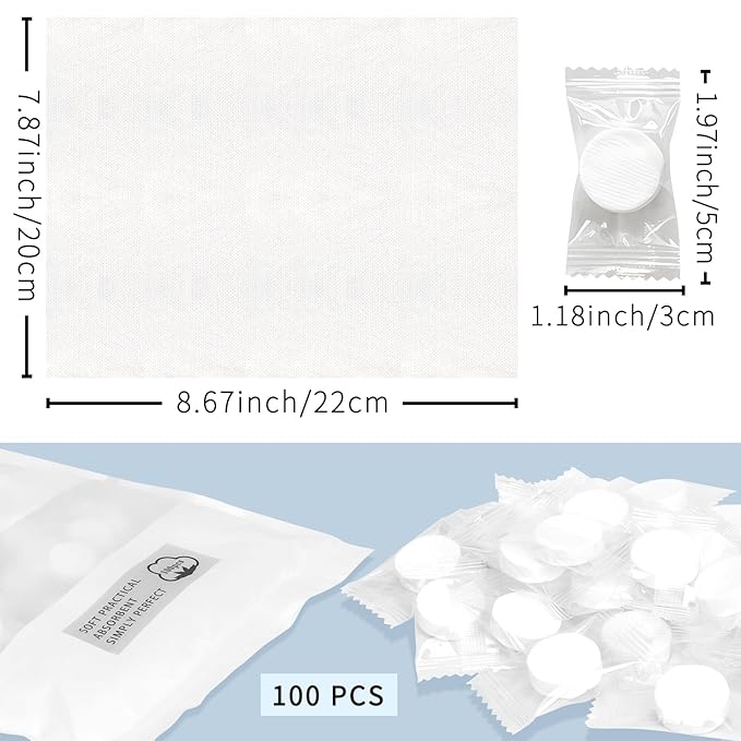 Classycoo Compressed Towel 100 PCS Mini Tablets Disposable Portable Face Towel - Image 4