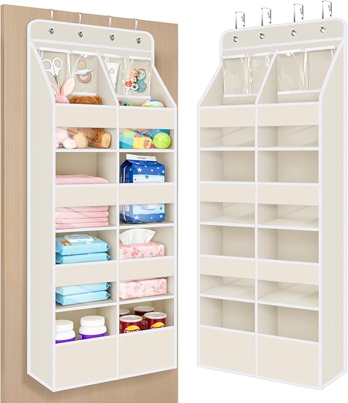 Univivi 5-Shelf Fabric Baby Door Storage Over Door Hanging Organizer by Univivi