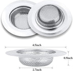 2 Pcs Kitchen Sink Strainer, Stainless Steel Drain Cover, Large Wide Rim 4.5" - Image 3