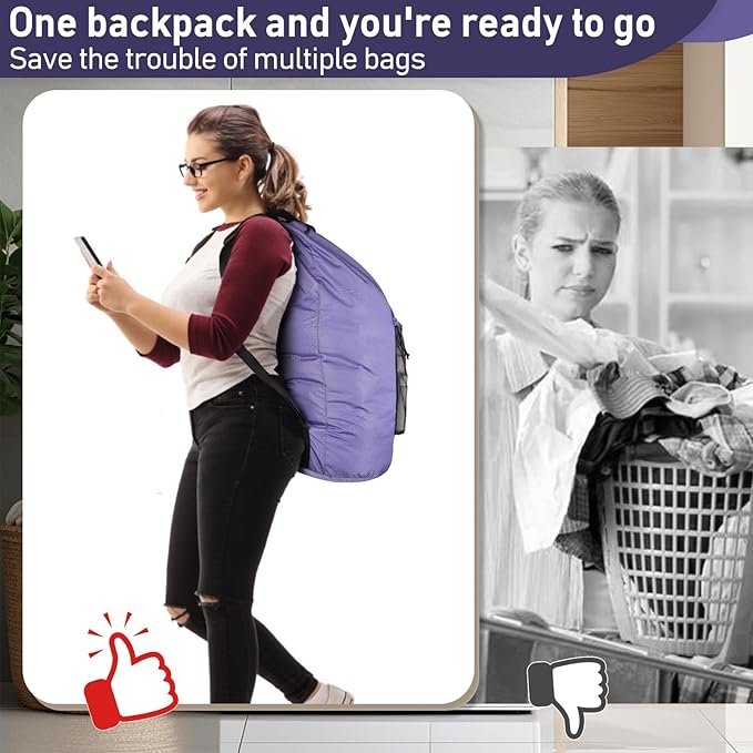 Laundry Bag Backpack Large Travel Laundry Bag - Image 6