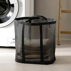 Mesh Bag with Handles, Collapsible Laundry Basket, Foldable Laundry Bag by HGZBS
