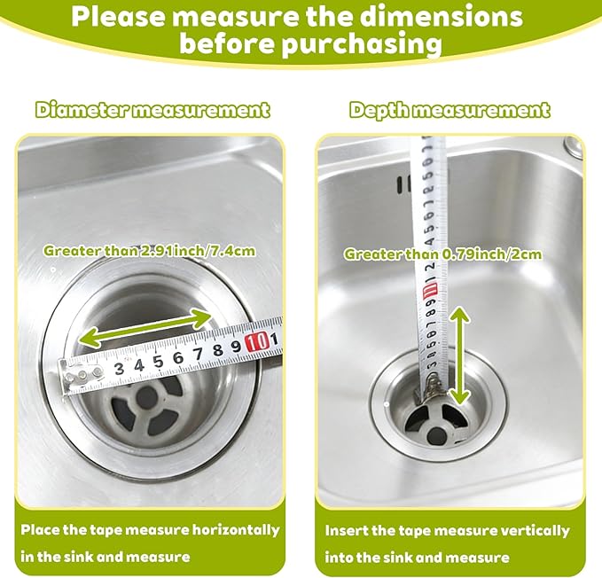 2pcs Sink Strainer for Most Kitchen Sinks Drain, Upgrade Stainless Steel - Image 3