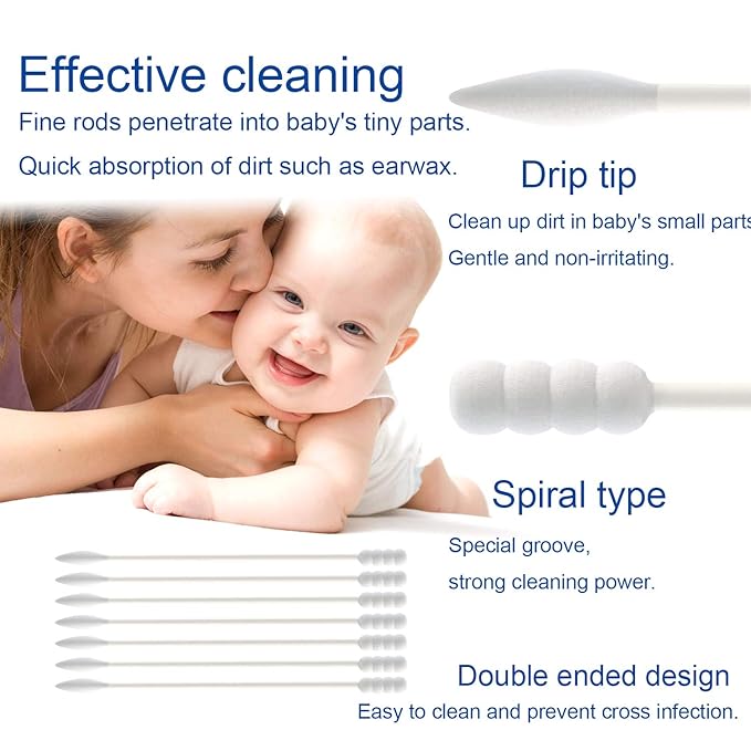 Baby Cotton Swabs, Paper Sticks Cotton Buds - Image 3