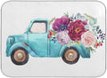 ALAZA Blue Trolley Truck Purple Rose Flower Dish Drying Mat by ALAZA