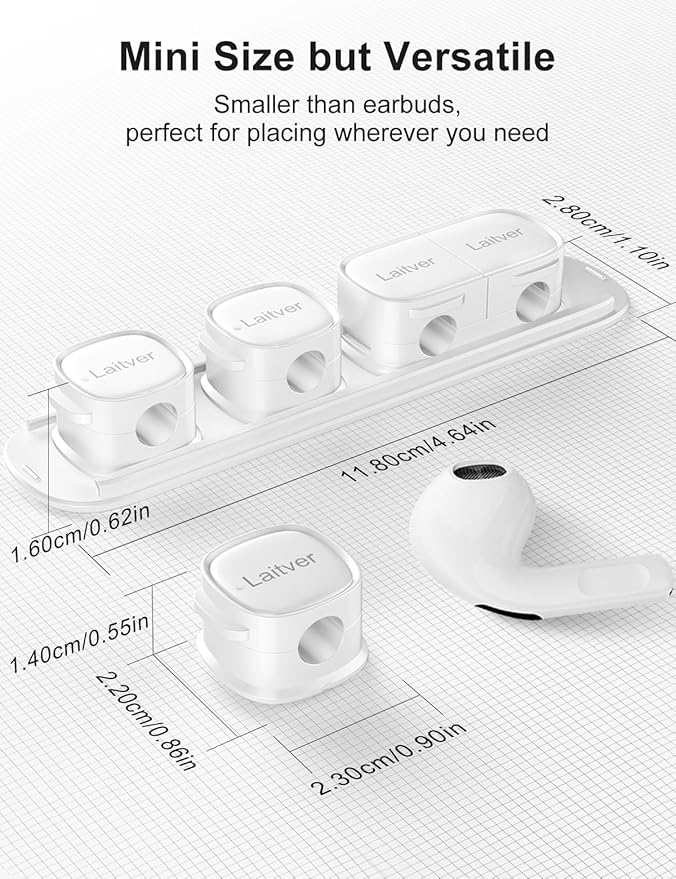 6 Pack Magnetic Cable Clips, Laitver Cord Organizer Holder Strong Adhesive Desk - Image 8
