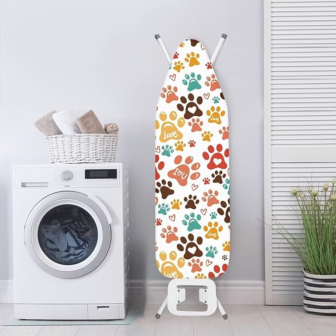 ZDCUSTOM Multicolor Dog Paw Print Ironing Board Cover 15x54 Replacement Iron - Image 3