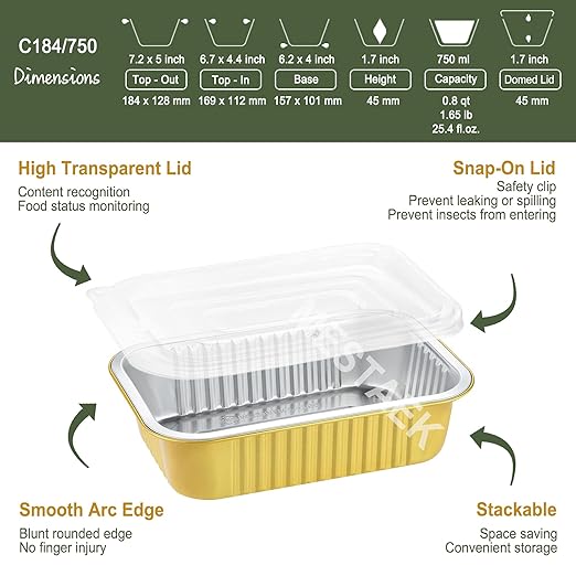 6" x 4" Heavy-Duty Aluminum Foil Pans - Image 3