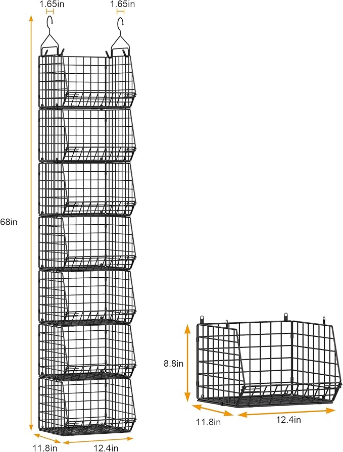 X-cosrack 7 Tier Foldable Hanging Closet Organizer and Storage, Wire Closet - Image 3