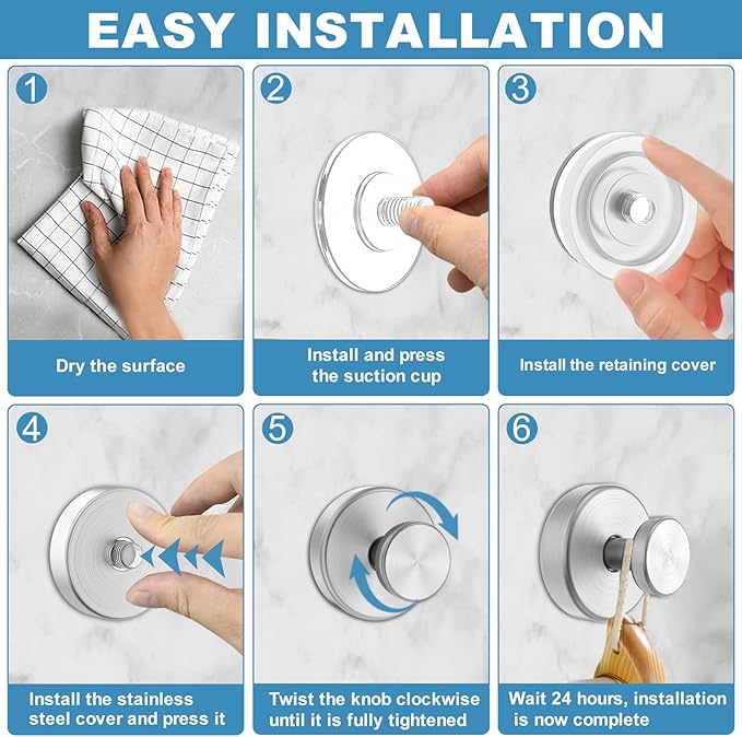 Suction Cup Hooks for Glass Window, Wreaths- Shower Hooks for Inside Shower - Image 4