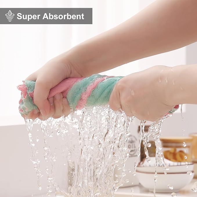 Homaxy 12 Pack Kitchen Cloths Dish Towels, Super Soft and Absorbent Dish Cloths - Image 5