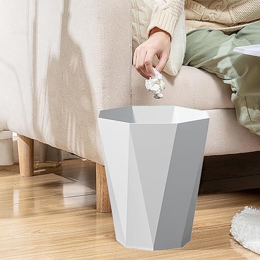 Bathroom Trash Can 1.8 Gallon Small Waste Basket Plastic Plastic Garbage Can - Image 5