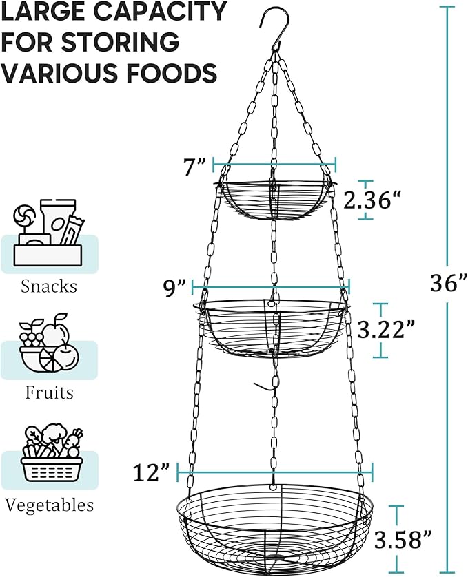 FANGSUN 3-Tier Hanging Fruit Basket - Image 6