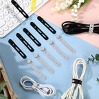 42 Pcs Silicone Cable Ties Reusable Cord Organizer Adjustable Data Cable Wraps - Image 6