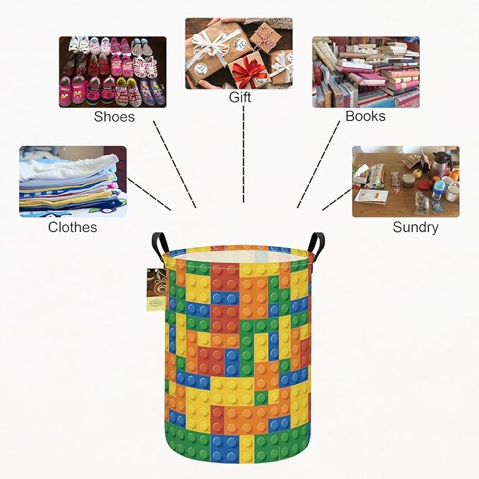 HUNRUNG Laundry Hamper, Large Canvas Fabric Lightweight Storage Basket Toy - Image 3