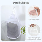 Hanging Laundry Bag Small Hanging Hamper Foldable Mesh Hamper Collapsible Wall - Image 5