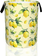 Lemon Yellow Laundry Basket, Waterproof Foldable Laundry Hamper, Dirty Clothes by UIUPRO