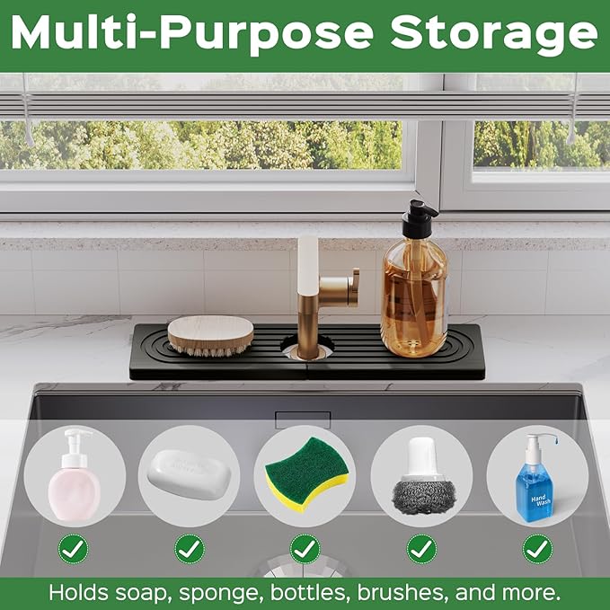 16 Inch Stone Faucet Mat for Kitchen Sink Splash Guard - Image 4