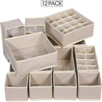 12 Pack Foldable Drawer Organizer Dividers Cloth Storage Box Closet Dresser - Image 7