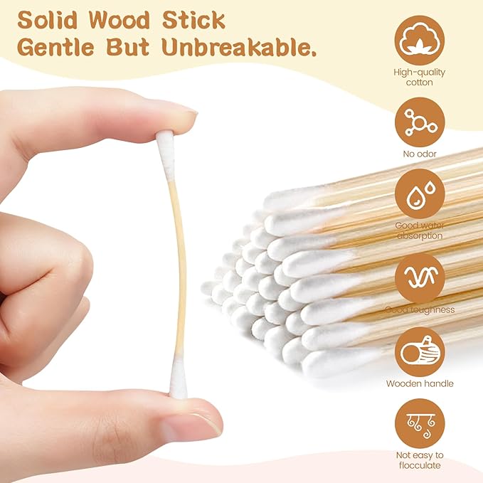 100 PCS Travel Size Cotton Swabs - Image 3