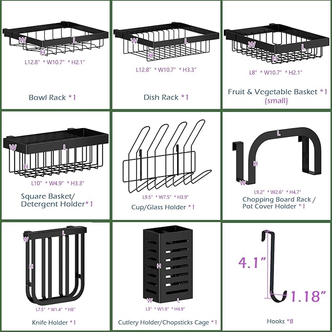 PUSDON Over Sink Dish Drying Rack Stainless Steel, Adjustable Large Dish Drainer - Image 6