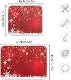 Christmas White Snowflake On Red Background Dish Drying Mat 16x18 inch Dish - Image 3