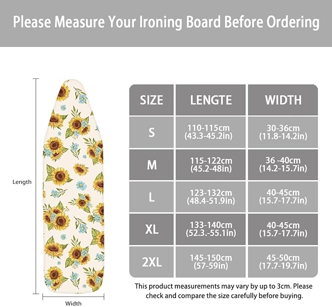 Iron Board Cover Standard Size, Ironing Board Cover, Sunfloral Ironing Board - Image 5