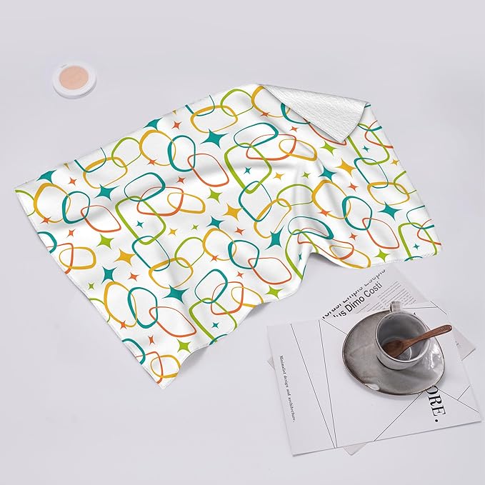 Mid Century Modern Kitchen Towels Set of 2, Absorbent Hand Towels, Retro Dish - Image 6