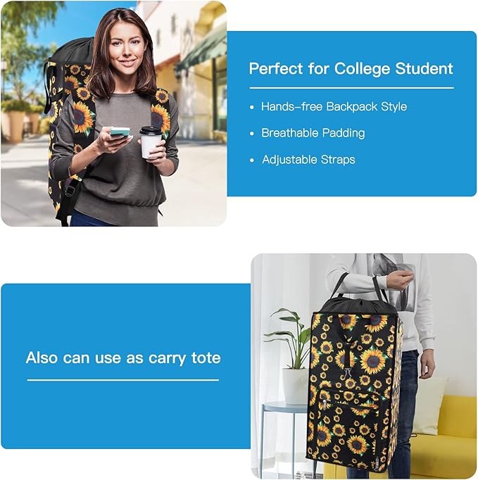 Bukere Laundry Hamper, Extra Large 2 in 1 Laundry Backpack Bag - Image 3